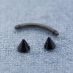 Black Cone Fake Eyebrow Piercing Jewelry Externally Threaded 8mm