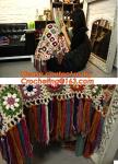 Nordic Hand-woven crochet hook Daisy striped blanket, Cashmere knitted blanket,