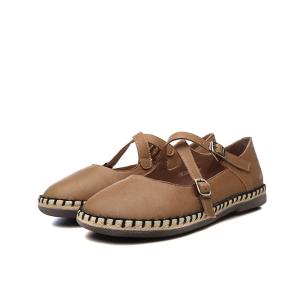China S250 2020 spring and summer literature and art fresh round toe women's shoes chic double cross buckle sandals factory