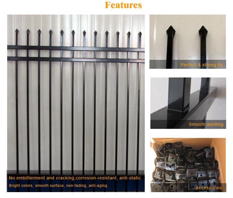 Diplomat Security steel Fence 1.2m*2.4m Tubing SHS38mm rails Yellow color
