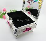 Shinny Gifts European Princess Metal Jewelry Box Medium Zinc Alloy Embossed Rose