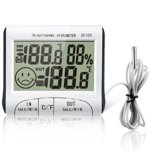 China Temperature Humidity 2.9&quot; LCD Indoor/Outdoor Digital Thermometer Hygrometer Meter w/Wired factory