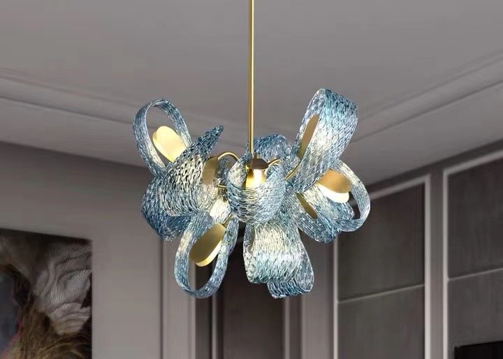 Luxury Hanging Fixture Firework Pendant Lights Led Lighting Modern Flower Glass Wall lamp