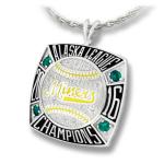 Deep Engraved Championship Silver Pendant Necklace For NYY Baseball