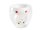 Double Snowman Personalized Glass Cup Cute Animal Christmas Gift Eco - Friendly