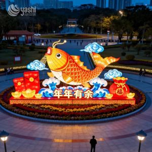 Traditional Chinese Lanterns - Yearly Abundance Carp Lantern Set - New Year and