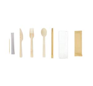 China Disposable Bamboo Cutlery Biodegradable Cutlery Set With Napkin And Toothpick factory