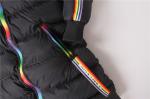 Junior Girls longline coats, Children's longline jacket, Hood Fur, Rainbow