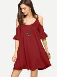 High Quality Clothes for Women O-neck Mini Dress Ruffle Women Big Sizes