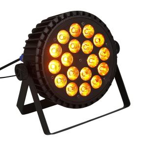 China DMX512 Aluminum Flat Par 18*18W RGBWA UV 6in1 Slim Par Lighting for Theater Studio factory
