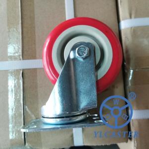 China 100mm Swivel Red PVC Casters Economical Trolley Wheels 90KG Capacity factory