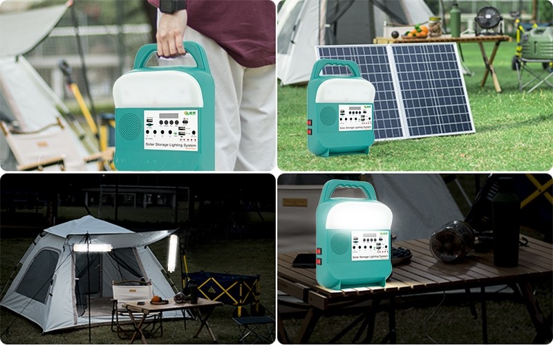 80W 10000mAh Portable Solar Power Station With DC USB LED Light Battery Generator