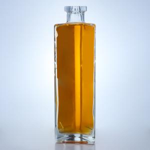 China Base Material Glass 750ml Design Three Side Glass Liquor Bottle for Whisky Gin Rum factory