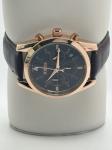 Three-Eyed Six-Needle Quartz Black Leather Wristwatch With Luminous Hands