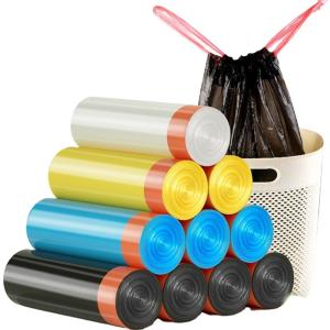 China Household Garbage Waste Drawstring Trash Bags for Kitchen Bin Liners factory