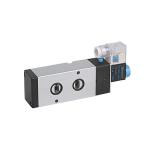 Black Body Pneumatic Solenoid Valve 4V Series Single Coil 3 / 2 Way White Light