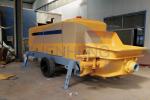 Brown / Yellow Boom Cement Concrete Pump , Fuel Saving Concrete Mixer And Pump