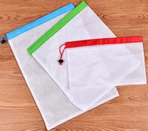 China Heavy Duty Reusable RPET Mesh Produce Bags For Fruit And Vegetable Storage factory