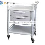 ISO 13485 Two Shelf Medical Trolley Cart Four Steel Pipes