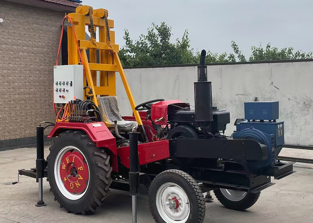 100 Meters Drilling Depth Water Well Drilling Rig Machine with Optional Color and 76mm Rod Hole Diameter