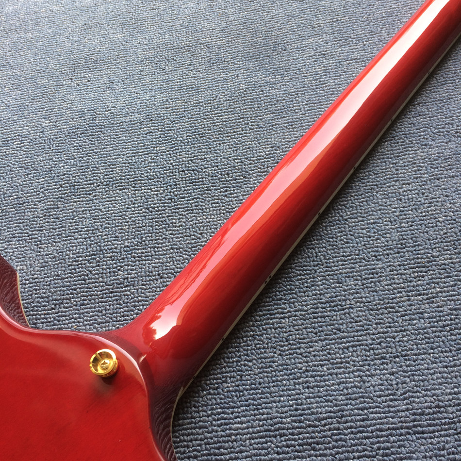 Custom Grand Solid Mahogany Body Electric Guitar in Cherryburst and with Gold Hardware