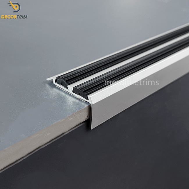 Silver / Grey Bullnose Tile Trim Metal Trim Shower Niche Punching Roud Stair Nosing
