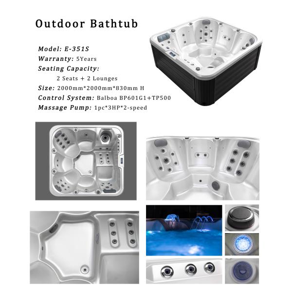 5 Person Balboa Spa Pool Soaking Bathtub Garden Backyard Air Jet Massage Hot Tub