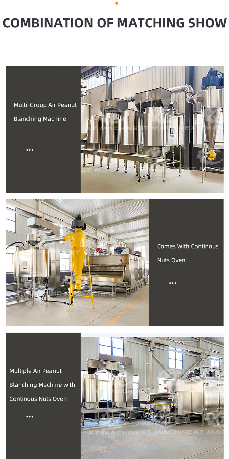 Fully Automatic High Blanching Rate Air Peanut Blanching Machine With No Powder And Smooth Surface