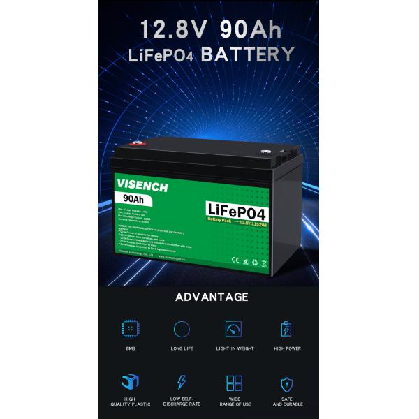 Visench Deep Cycle Storage Energy System 12V 70Ah Lifepo4 Rechargeable Lithium Iron Phosphate Battery