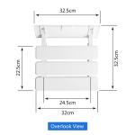 Eldly Waterproof Folding Shower Seat With Legs Max Load 130kg White Color