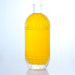 Industrial Beverage Glass Bottle with Embossed Design and Cork Round Shape