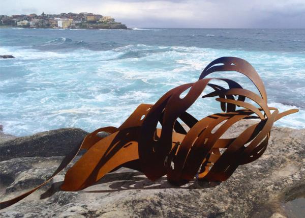 Large Rusty Garden Corten Steel Sculpture , Outdoor Metal Sculpture Abstract