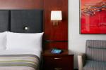 Hotel Bedroom Furniture Mahogany wood headboard Bed and Fixed Millwork TV Wall