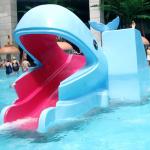 Outdoor Water Park Whales Cartoon Shape Kids Pool Water Slides, SGS