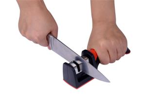 China Knife Accessories Kitchen Knife Sharpener , Hunting Knife Sharpener With TPR Handle factory