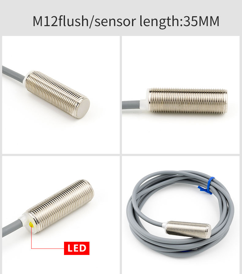 12V / 24V DC M12 Inductive Proximity Sensor IP67 High Precision Long Life