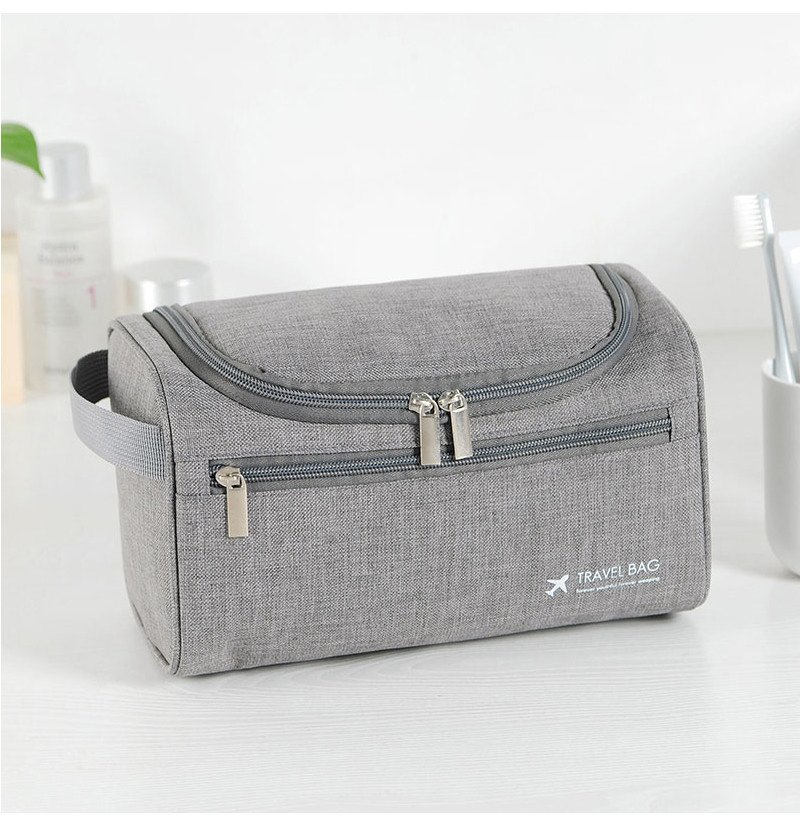 Mens Waterproof Oxford Hanging Travel Toiletry Bag With Hooks