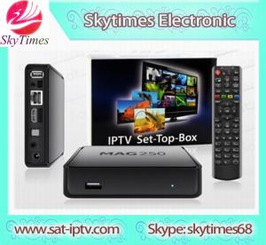 China Full HD 1080p Linux arabic IPTV set top box mag250 with 1 year account 680+ arabic french factory