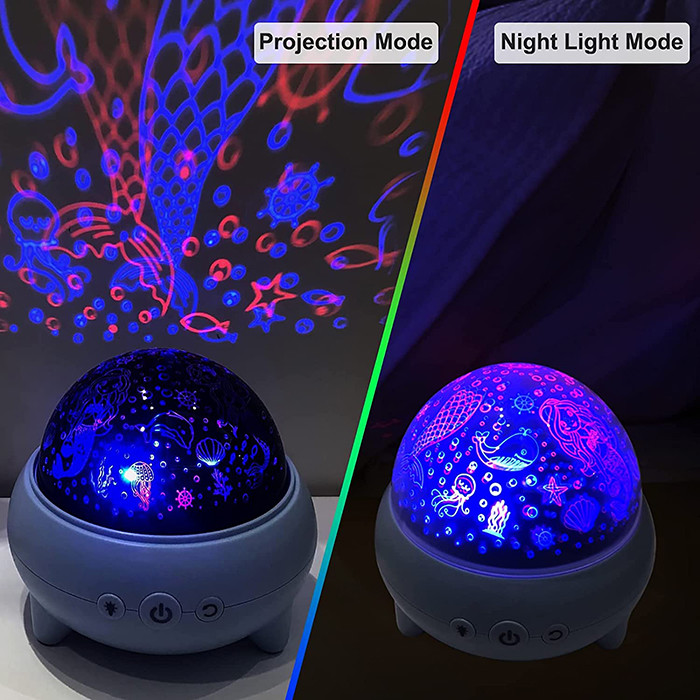 RGB Mermaid Starry Night Light Projector Multiscene 360 Degree Rotating