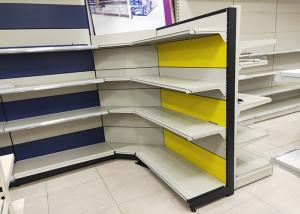 China Supermarket Fruit And Veg Shelving , Metal Utility Storage Shelves factory