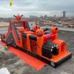 Outdoor Giant Commercial Obstacle Course Inflatable Halloween Pumpkin Themed
