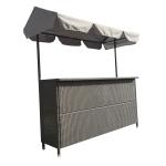 Rattan Effect Night Club Bar Counter Tiki Outdoor Rattan Bar Furniture With Roof