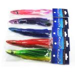 Resin head soft octopus skirt With feather bait tuna sea trolling fishing lure 6