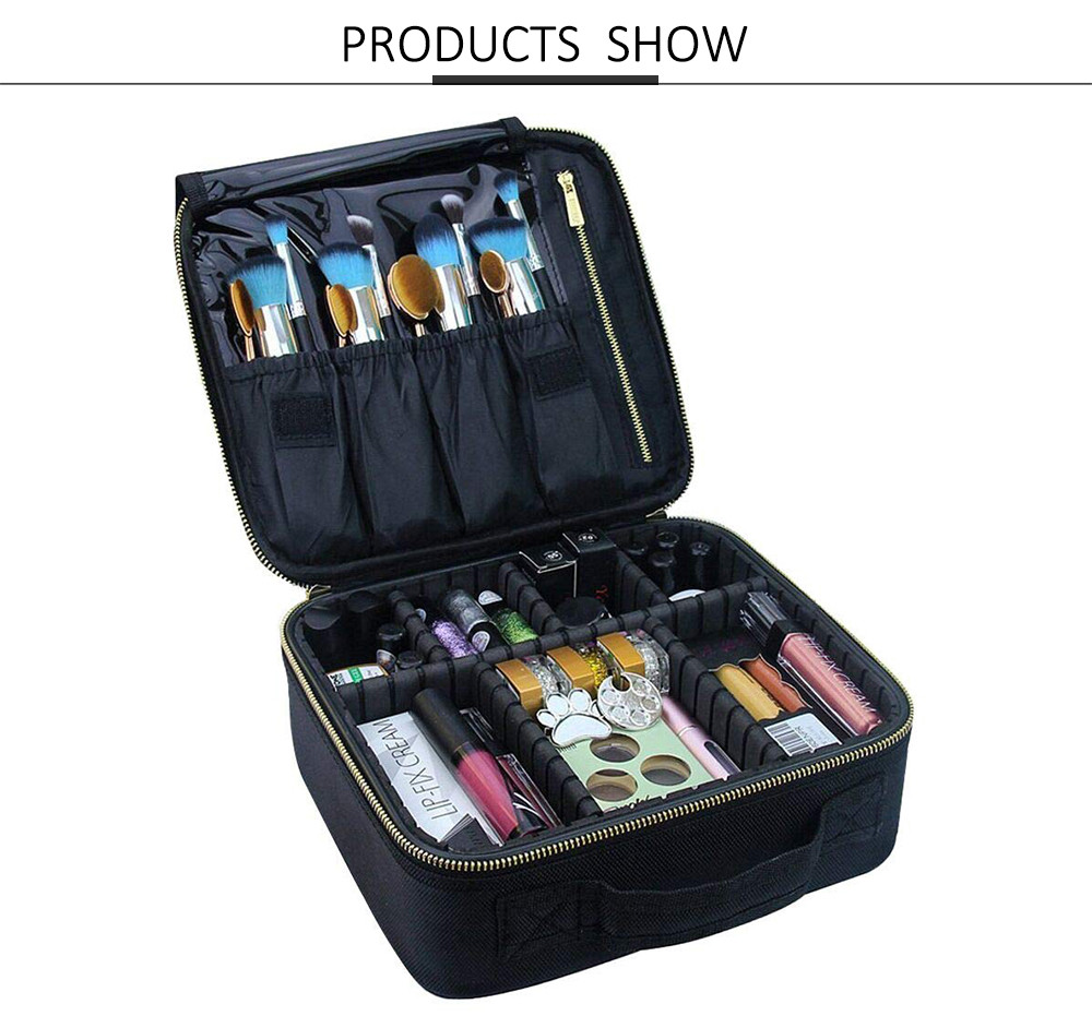 Dust Proof Nylon Makeup Bag Organizer With Compartments
