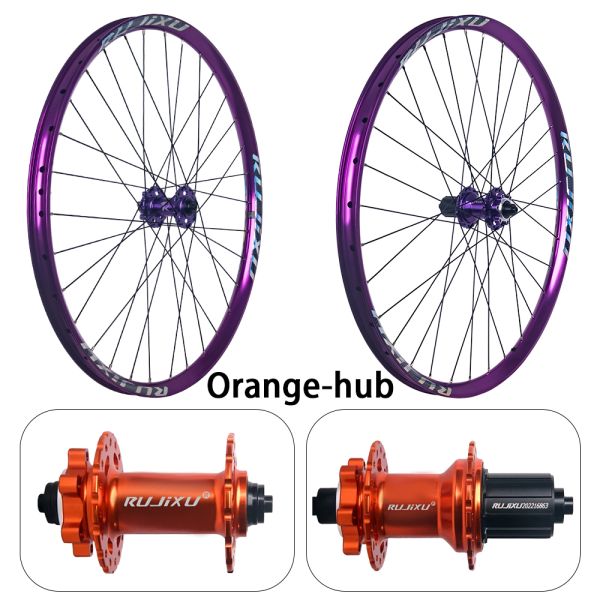RUJIXU 26/27.5/29inch Aluminum Alloy Bike Wheel 6 Pawl 3 Tooth Hub Disc Brake Mountain Bicycle Wheel Set