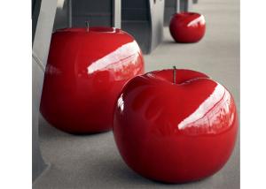 China Large Painted Sculpture Red Apple Decorative Fiberglass Sculpture 120 Cm High factory