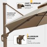 Outdoor Garden Patio 360 Degree Rotation Aluminium Double Roof Umbrella Deluxe
