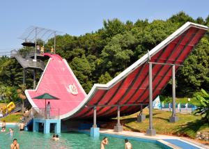 China Swing Wave Pool Water Slide , Fiberglass Pool Slide Water Paly Equipment factory