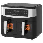 9L Dual Basket Air Fryer With Glass Window 2600W Smart Digital Dual Zone Air