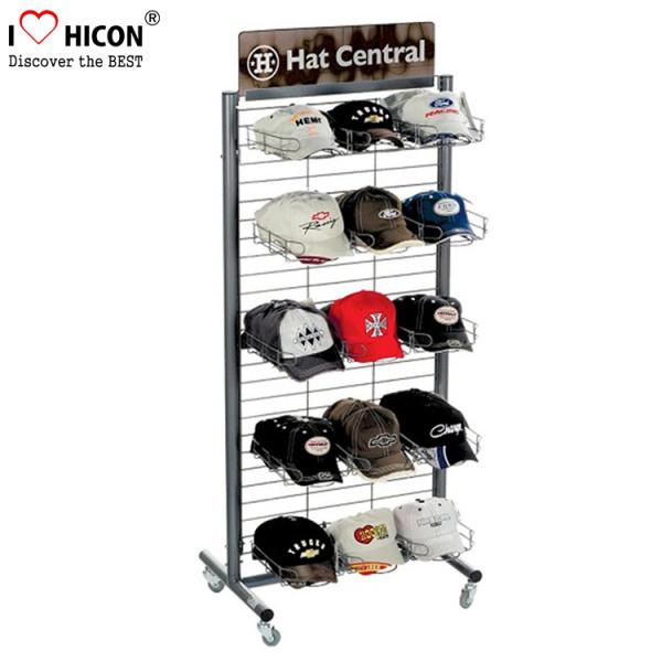 Movable Retail Display Fixture Metal Multiple Nice Hat Cap Display Racks